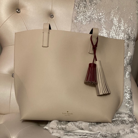 NEW Kate Spade Foster Court Tasha Pebble/True Red Large Leather Tote - Picture 13 of 16